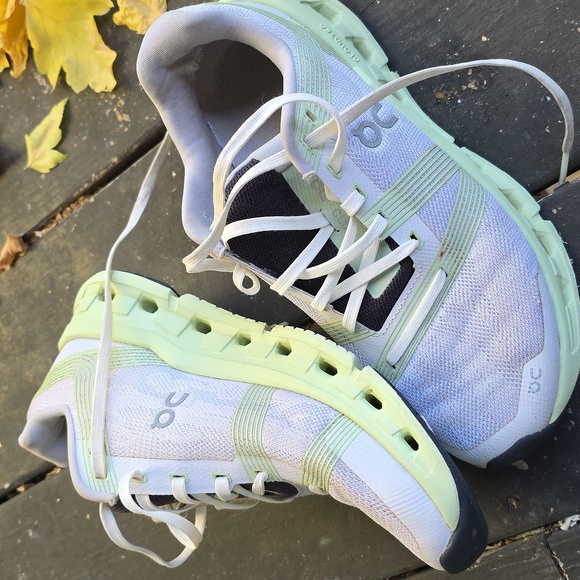 On Running Shoes - On Running Women's Sneakers - White and Light Green